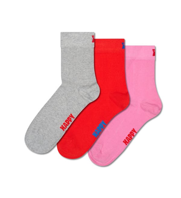 Happy Socks 3-Pack Solid Short Crew Socks