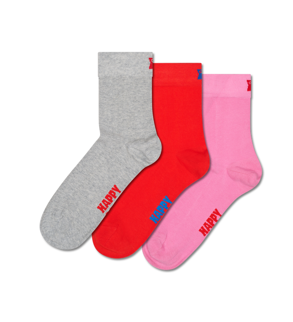 happy socks 3-Pack Solid Short Crew Socks