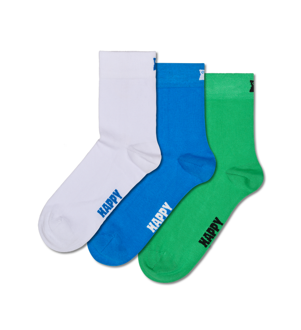 happy socks 3-Pack Solid Short Crew Socks