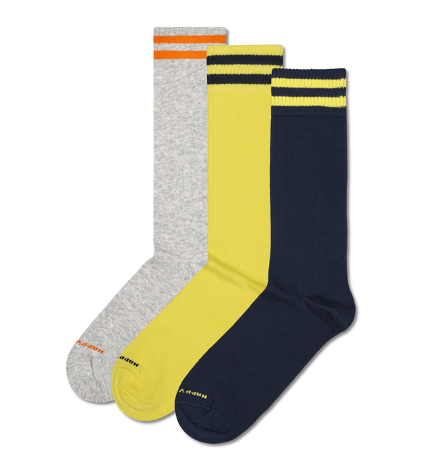 happy socks 3-Pack Solid Sneaker Socks