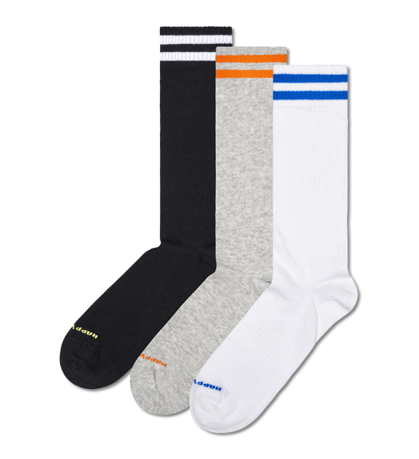 happy socks 3-Pack Solid Sneaker Socks