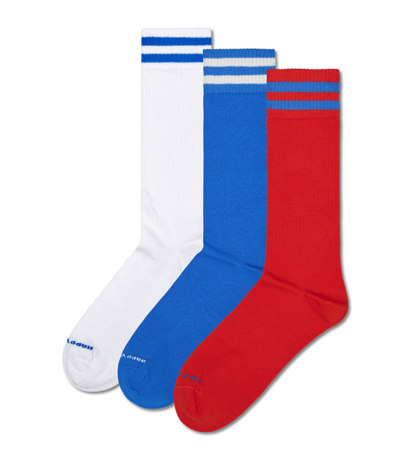 happy socks 3-Pack Solid Sneaker Socks