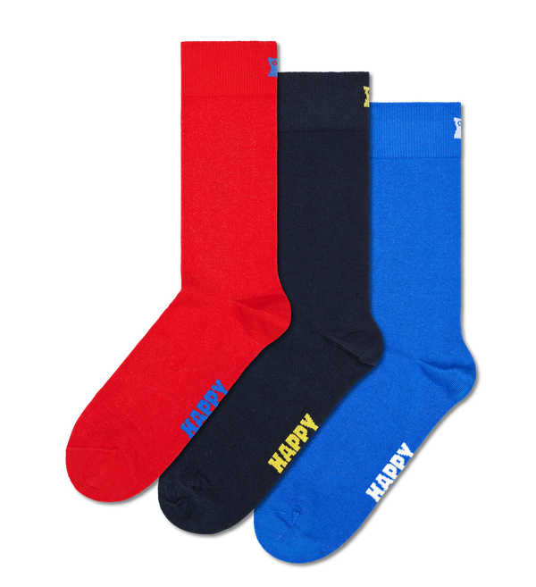 happy socks 3-Pack Solid Socks