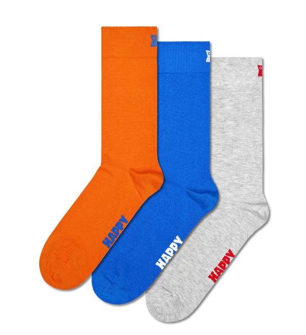 happy socks 3-Pack Solid Socks