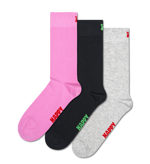 happy socks 3-Pack Solid Socks