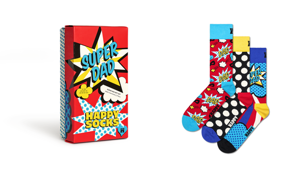 Happy Socks 3-Pack Super Dad Socks Gift Set