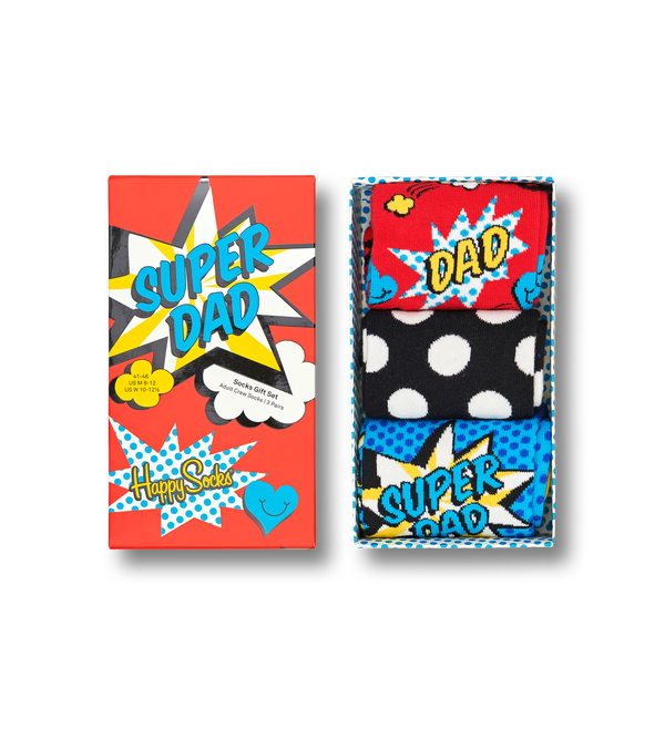 happy socks 3-Pack Super Dad Socks Gift Set