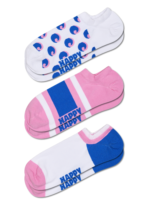 happy socks 3-Pack Wave Dot No Show Socks