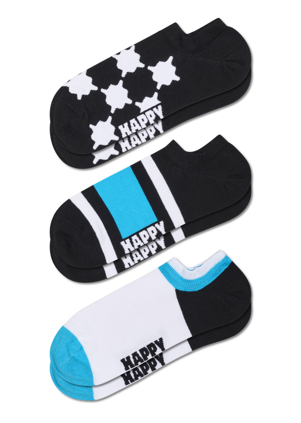 happy socks 3-Pack Wobbly Check No Show Sock