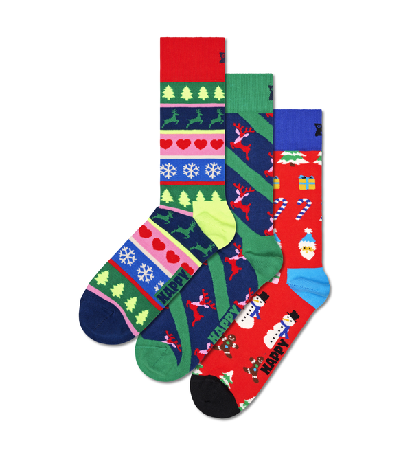 Happy Socks 3-Pack X-Mas Sweater Socks Gift Set