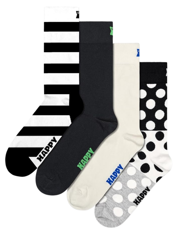happy socks 4-Pack Black and White Mix Socks