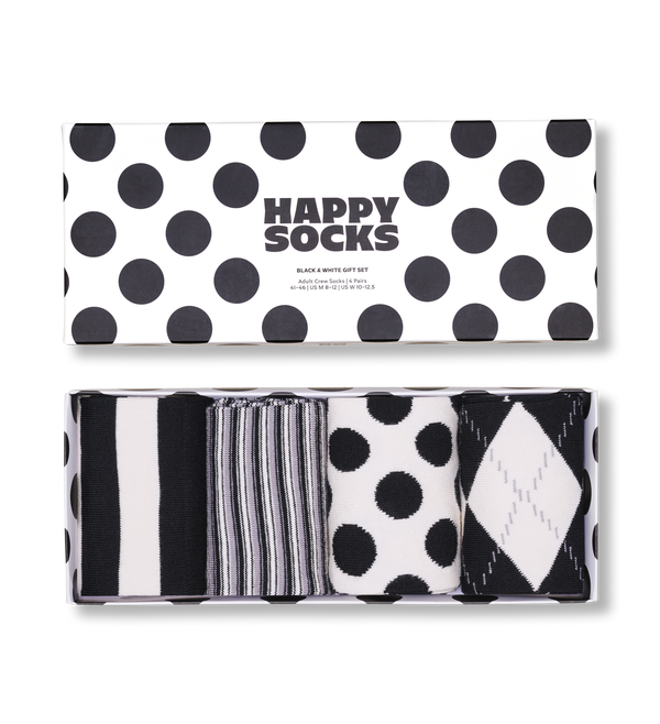 happy socks 4-Pack Black And White Socks Gift Set