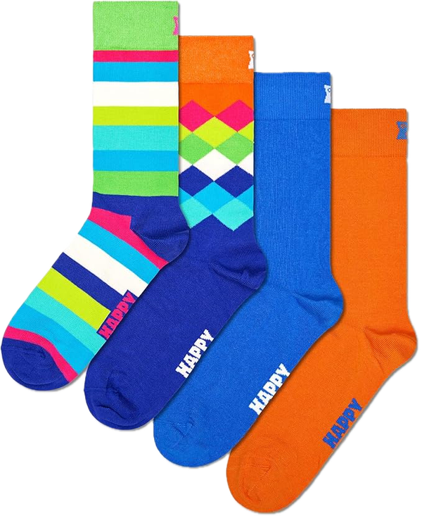 happy socks 4-Pack Blue and Orange Mix Socks