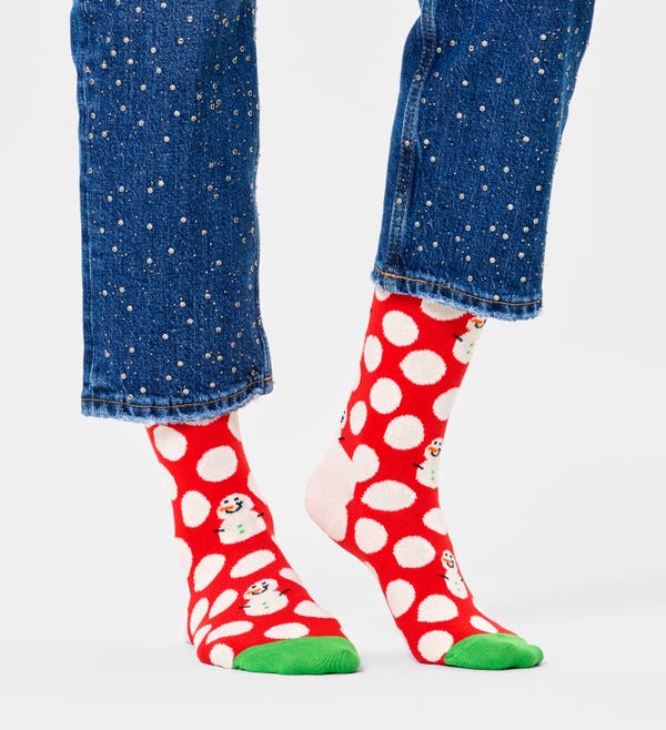 Happy Socks Big Dot Snowman Sock