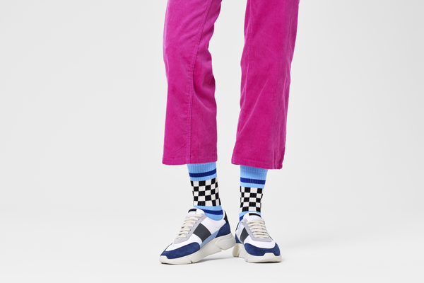 Happy Socks Checked Stripe Sneaker Sock