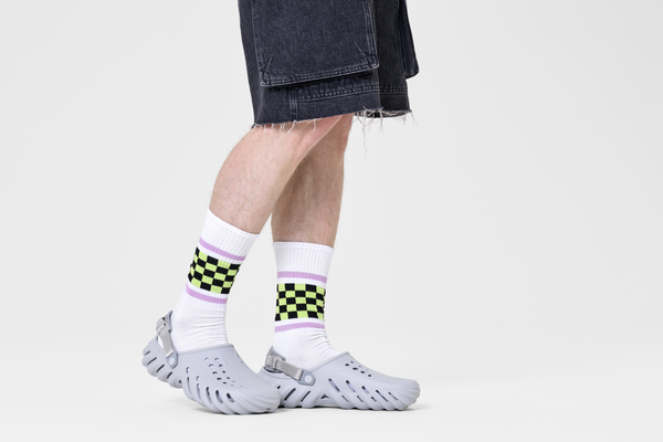 Happy Socks Checked Stripe Sneaker Sock