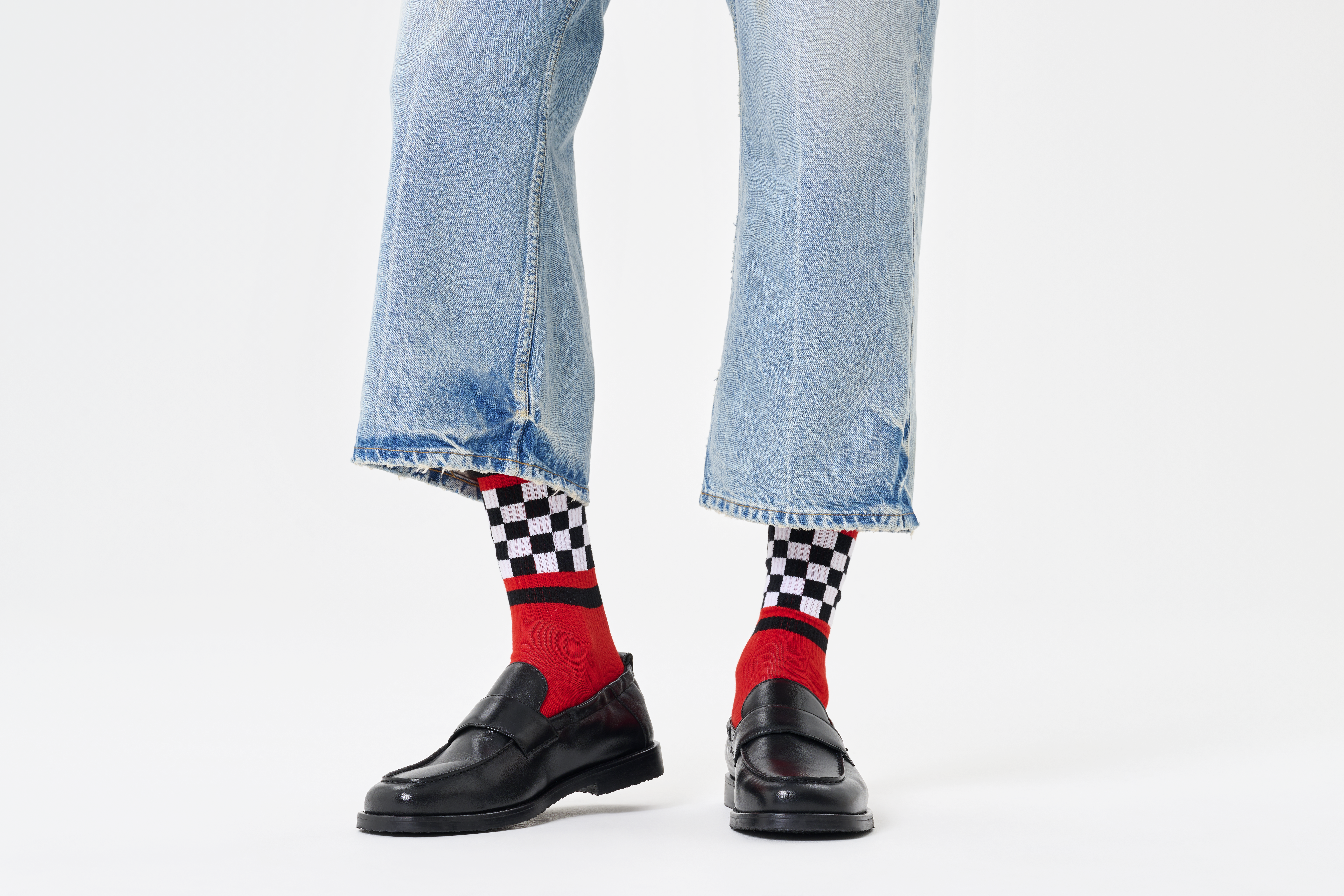 Happy Socks Checked Stripe Sneaker Sock