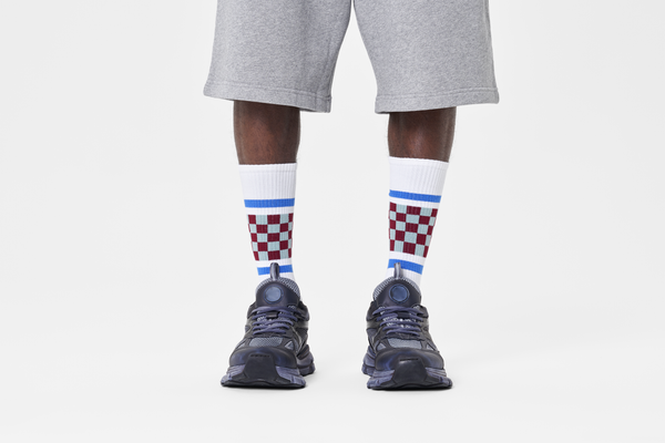 Happy Socks Checked Stripe Sneaker Sock