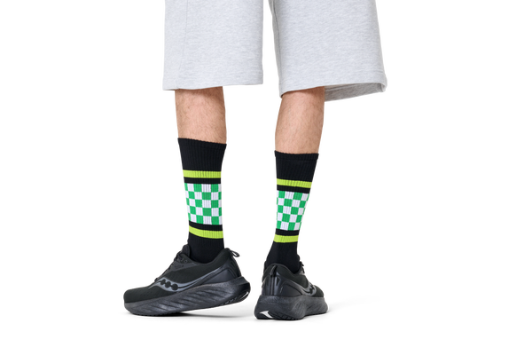 Happy Socks Checked Stripe Sneaker Sock