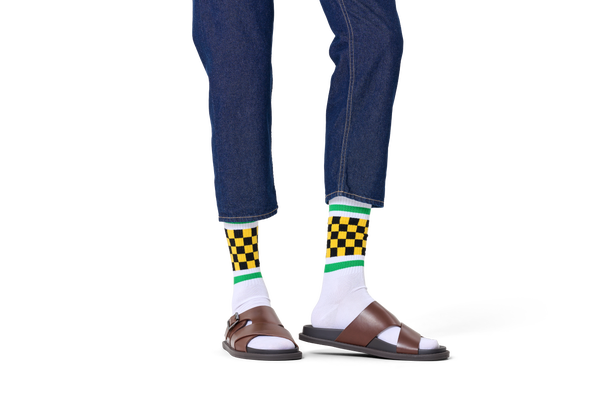 Happy Socks Checked Stripe Sneaker Sock
