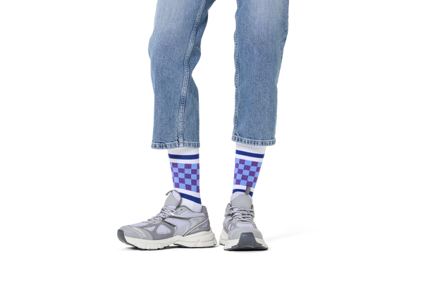 Happy Socks Checked Stripe Sneaker Sock