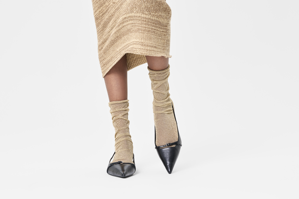 Happy Socks Crinkly Glitter Slouch Sock