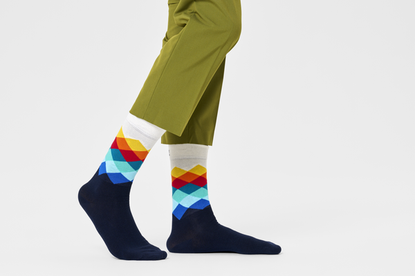 Happy Socks Faded Diamond Sock