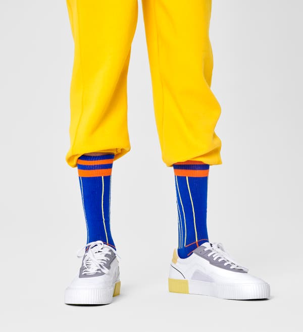 Happy Socks Grid Stripe Crew Sock