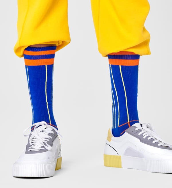 Happy Socks Grid Stripe Crew Sock