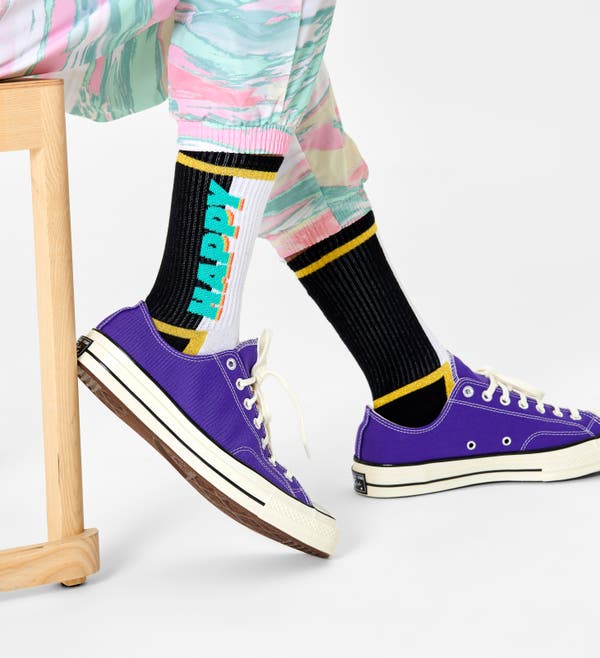 Happy Socks Happy Text 3/4 Crew Sock