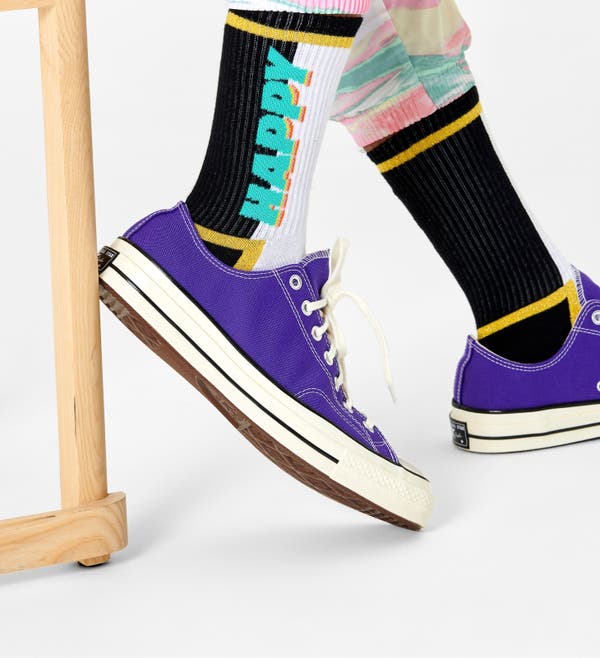 Happy Socks Happy Text 3/4 Crew Sock
