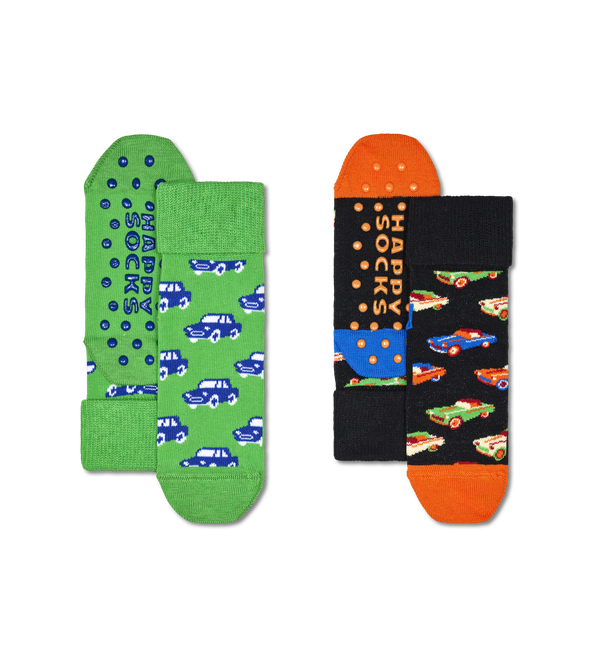 happy socks Kids 2-Pack Cars Anti-Slip Socks