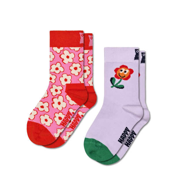 happy socks Kids 2-Pack Flowers Socks