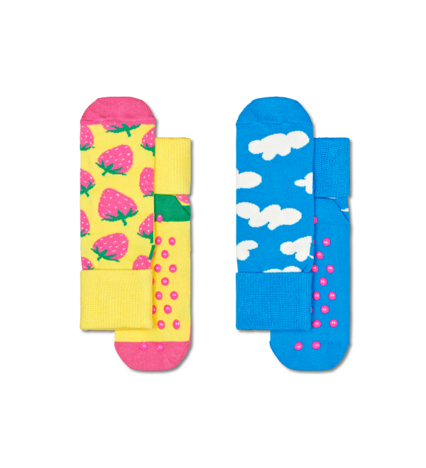happy socks Kids 2-Pack Strawberry Anti-Slip Socks