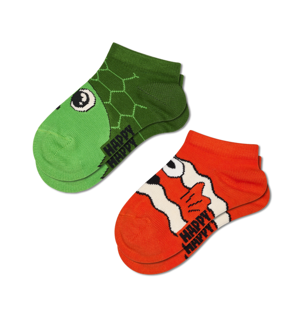 happy socks Kids 2-Pack Turtle Low Socks