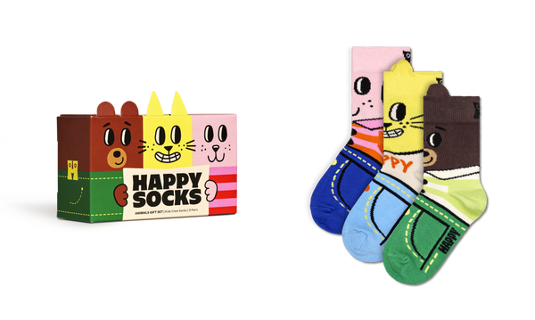 Happy Socks Kids 3-Pack Animal Socks Gift Set