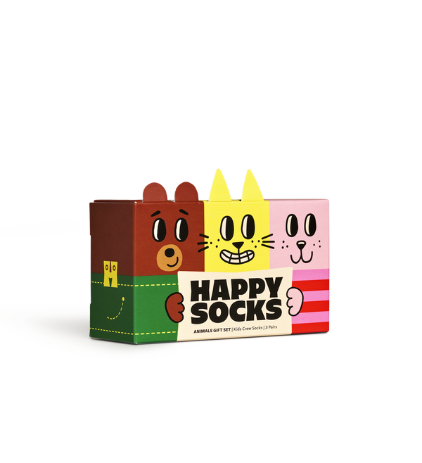 happy socks Kids 3-Pack Animal Socks Gift Set