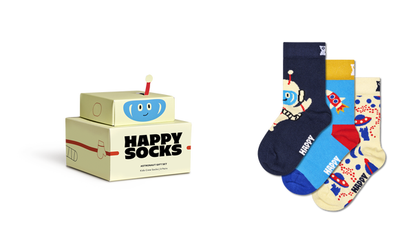 Happy Socks Kids 3-Pack Astronaut Socks Gift Set