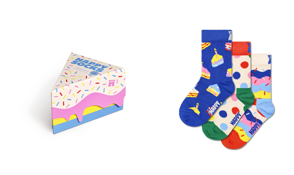 Happy Socks Kids 3-Pack Birthday Socks Gift Set