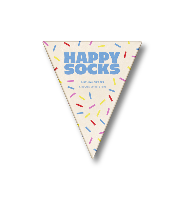 happy socks Kids 3-Pack Birthday Socks Gift Set
