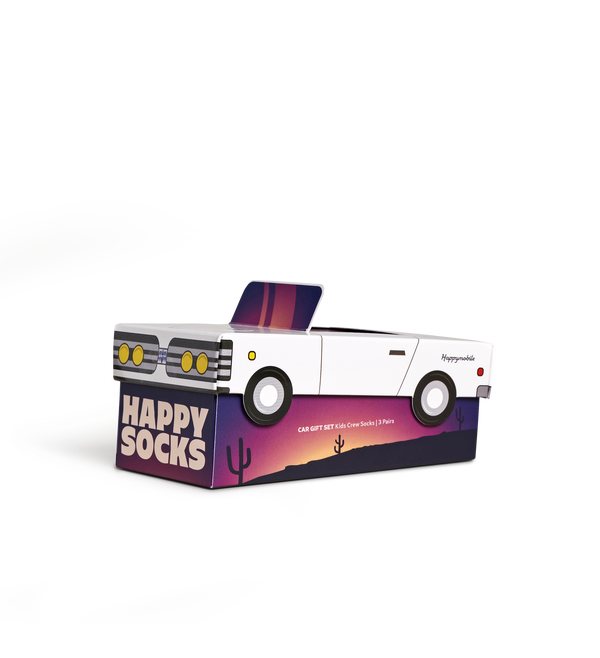 happy socks Kids 3-Pack Car Socks Gift Set