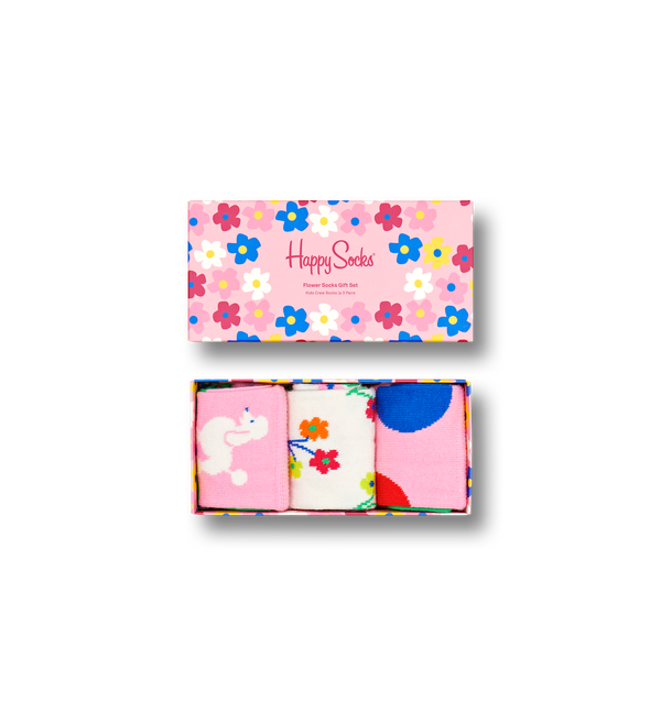 happy socks Kids 3-Pack Flower Socks Gift Set
