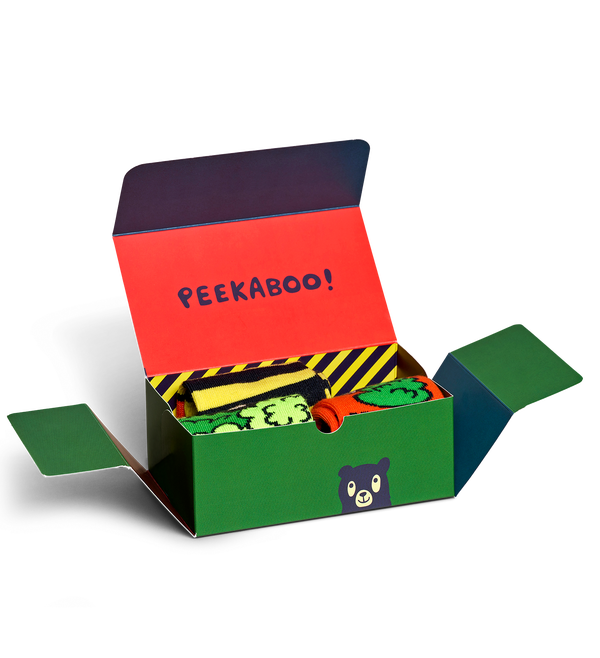 happy socks Kids 3-Pack Peek-A-Boo Socks Gift Set