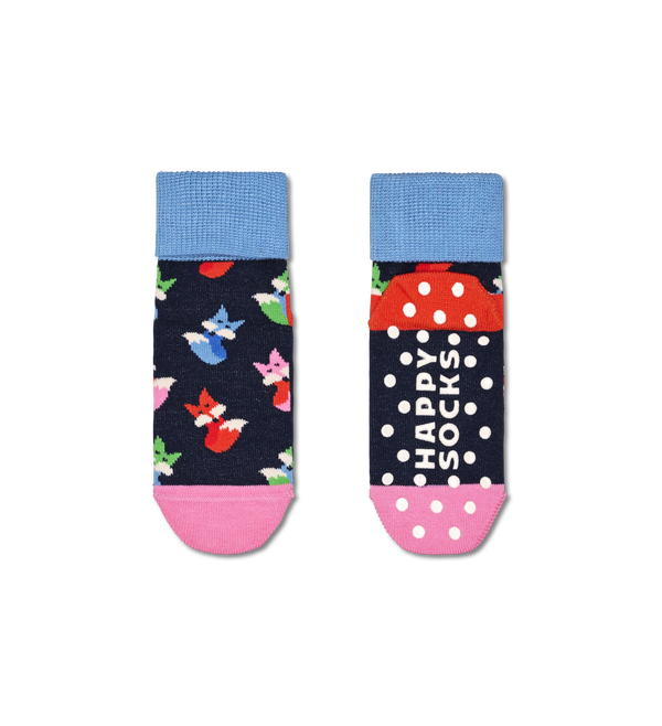 Happy Socks Kids Antislip 2-Pack Fox & Flower Socks