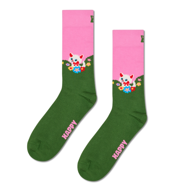 happy socks Kitten And Flowers Sock
