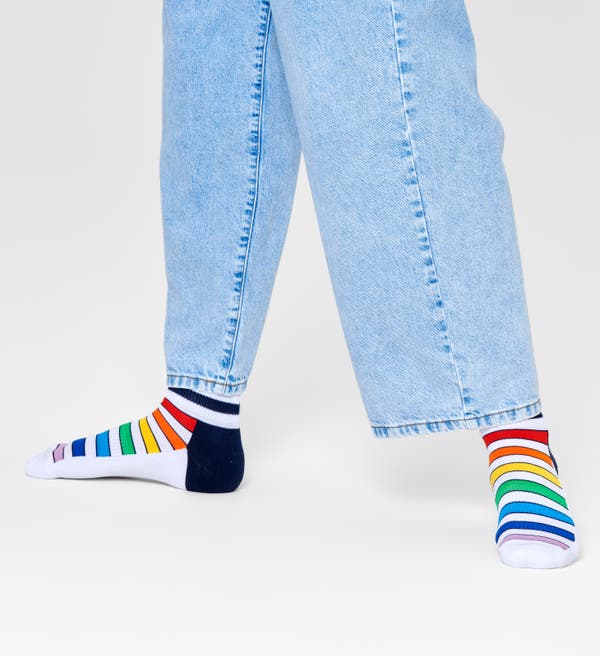 Happy Socks Multi Stripe 1/4 Crew Sock