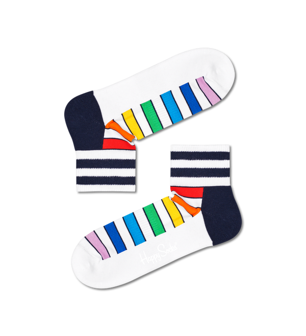 happy socks Multi Stripe 1/4 Crew Sock
