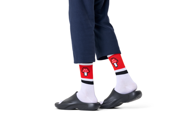 Happy Socks Mushroom Stripe Sneaker Sock
