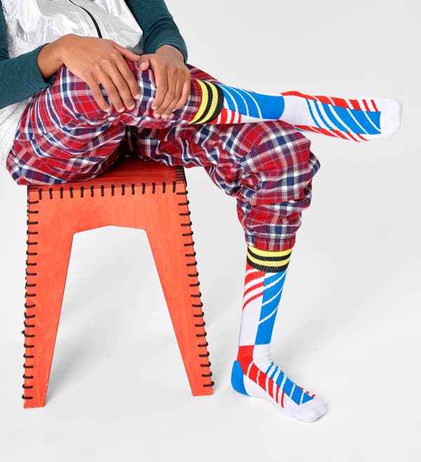 Happy Socks Scattered Stripe Crew Sock