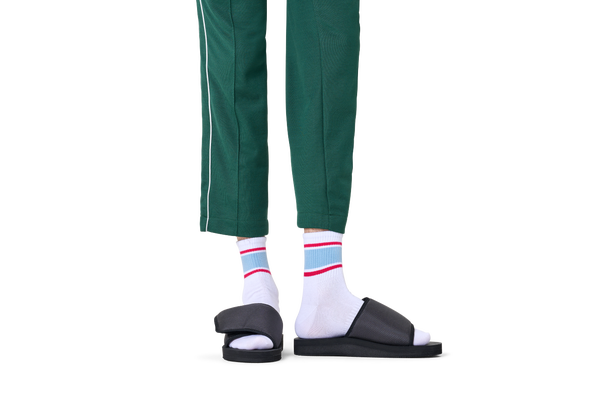 Happy Socks Simple Stripe 1/2 Crew Sneaker Sock